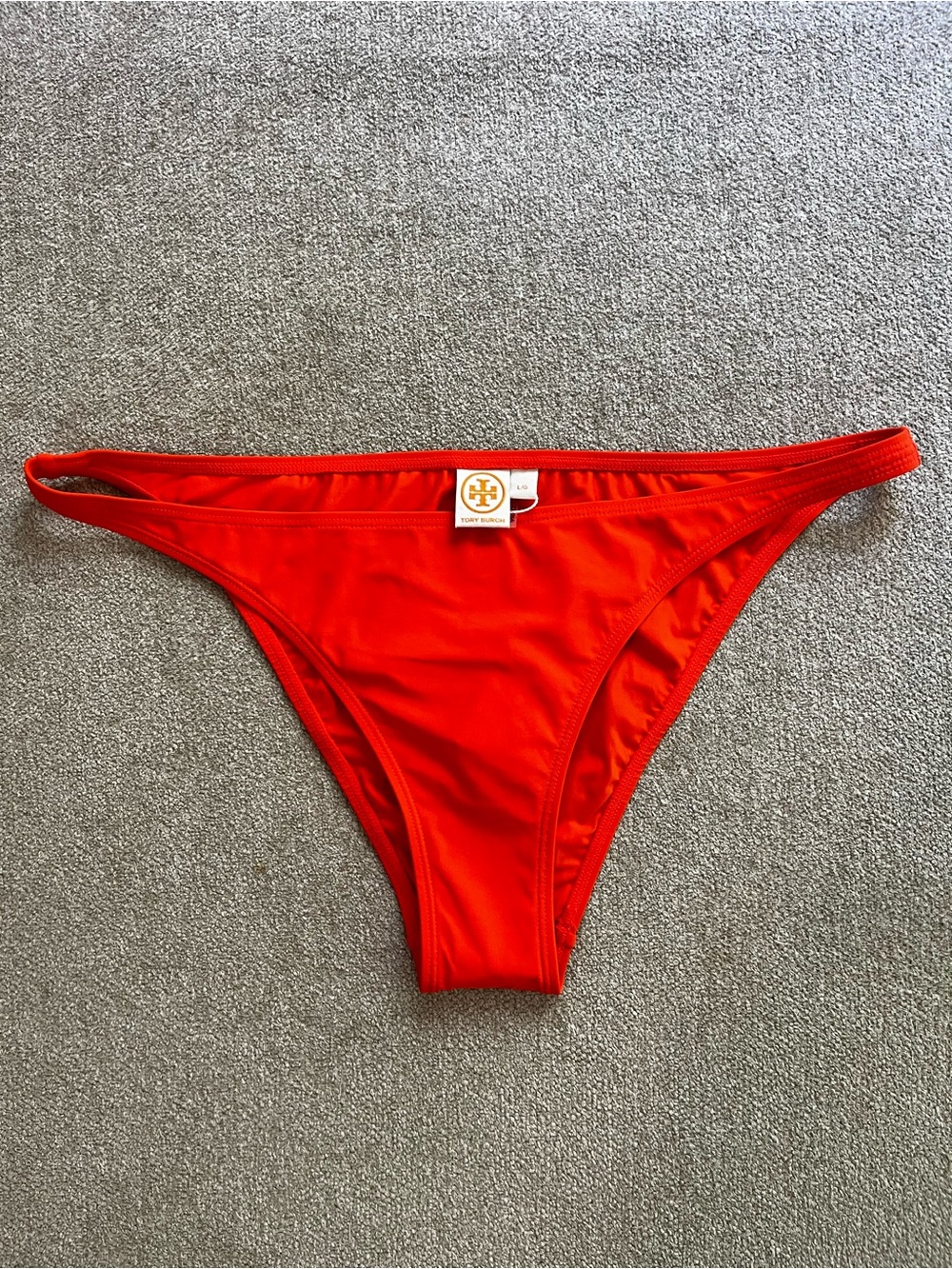 NWT Tory Burch Vibrant Sweet Tangerine Low-Rise Hipster Bikini Bottom Large